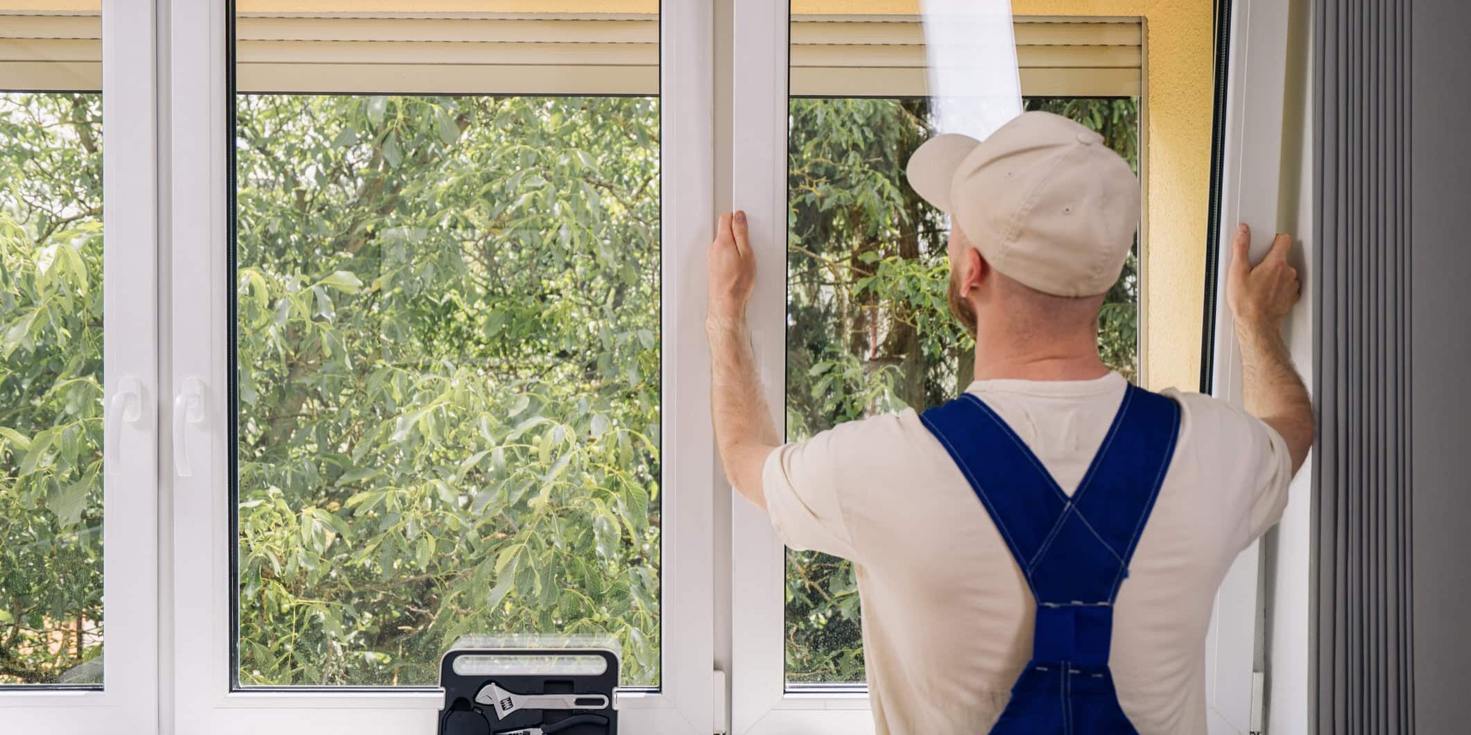 Installer fitting a replacement window